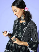 Thumbnail for Yufta Black Ethnic Motifs Indie Gal Dress