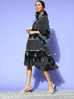 Thumbnail for Yufta Black Ethnic Motifs Indie Gal Dress