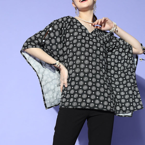 Yufta Black Kaftan Top - Distacart