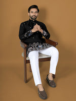 Thumbnail for Anaita Black Embroidery Silk Straight Kurta - Distacart