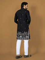 Thumbnail for Anaita Black Embroidery Silk Straight Kurta - Distacart