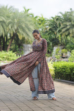 Thumbnail for Lorenvalley Black Printed Cotton With Kutchi Gamthi Work And Kodi Lace Kurti - Distacart