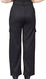 Thumbnail for PAVONINE Black Color Cotrise Fabric With 4 pockets Cargo/Trousers For Girls & Women - Distacart