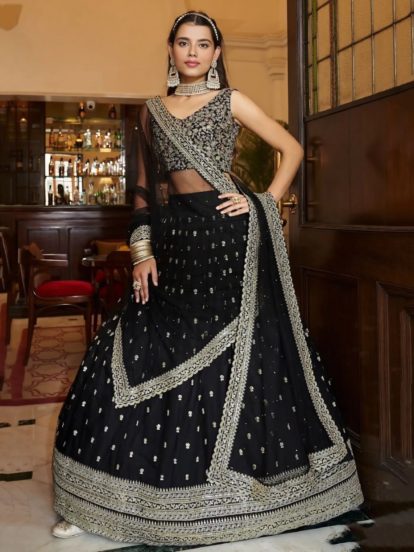 Lehenga Mart Designer Wedding Lehenga Choli For Women - Black - Distacart