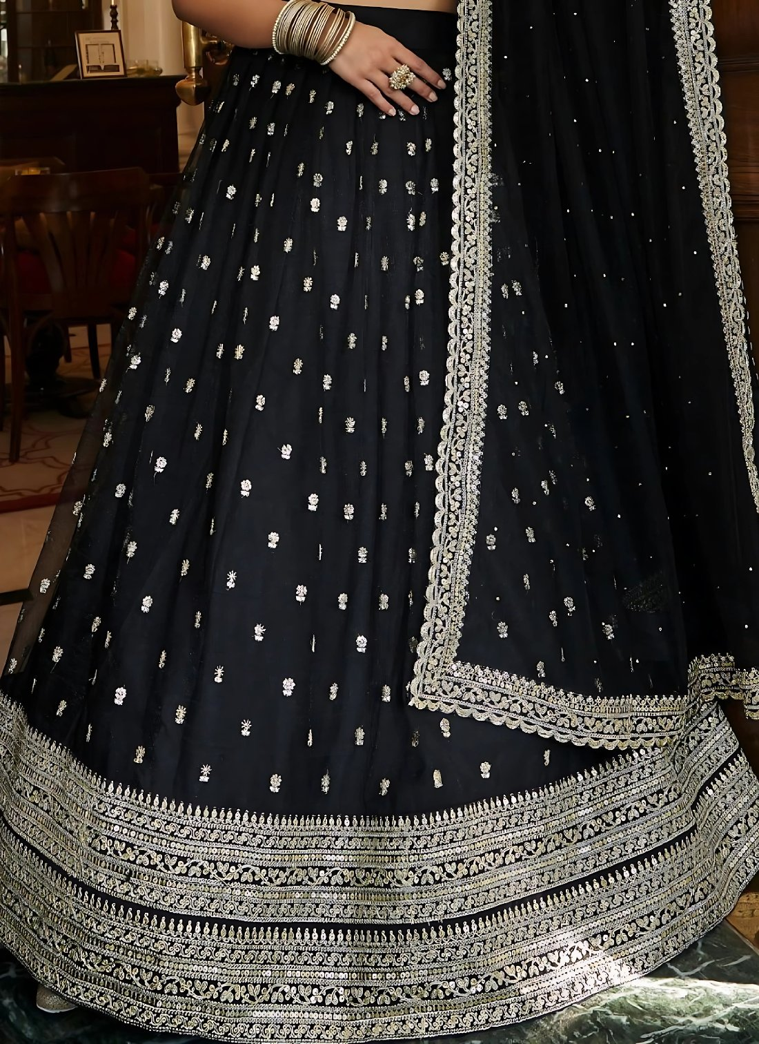 Lehenga Mart Designer Wedding Lehenga Choli For Women - Black - Distacart