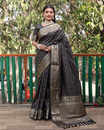 Thumbnail for Lorenvalley Premium Bandhej Patola Silk Sarees with kanchi Borders and Contrast Zari Weaving borders Saree - Black - Distacart