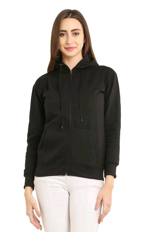 PAVONINE Black Color Casual Winter Wear Hoodie Sweatshirt For Girls - Distacart