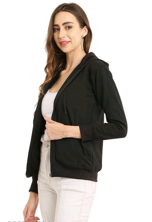 PAVONINE Black Color Casual Winter Wear Hoodie Sweatshirt For Girls - Distacart