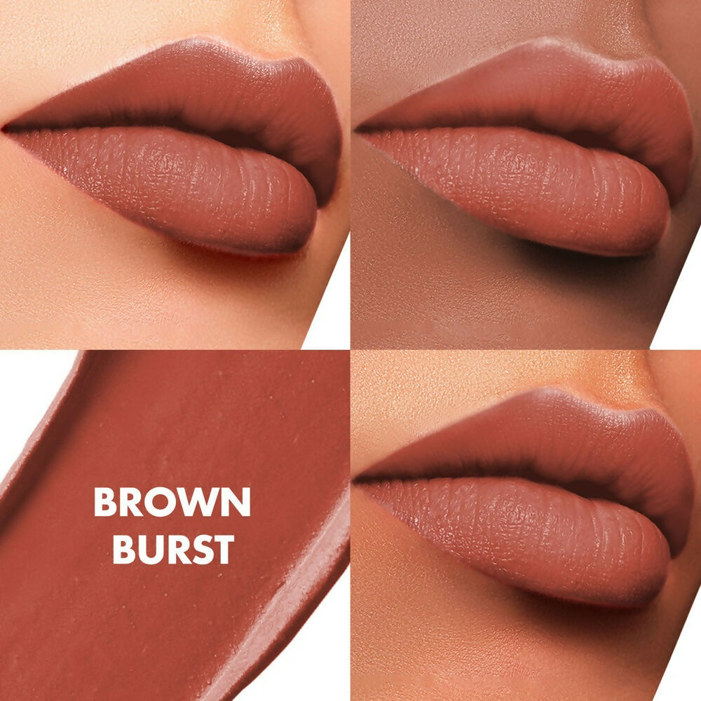 Lakme Cushion Matte Lipstick - Brown Burst - Distacart
