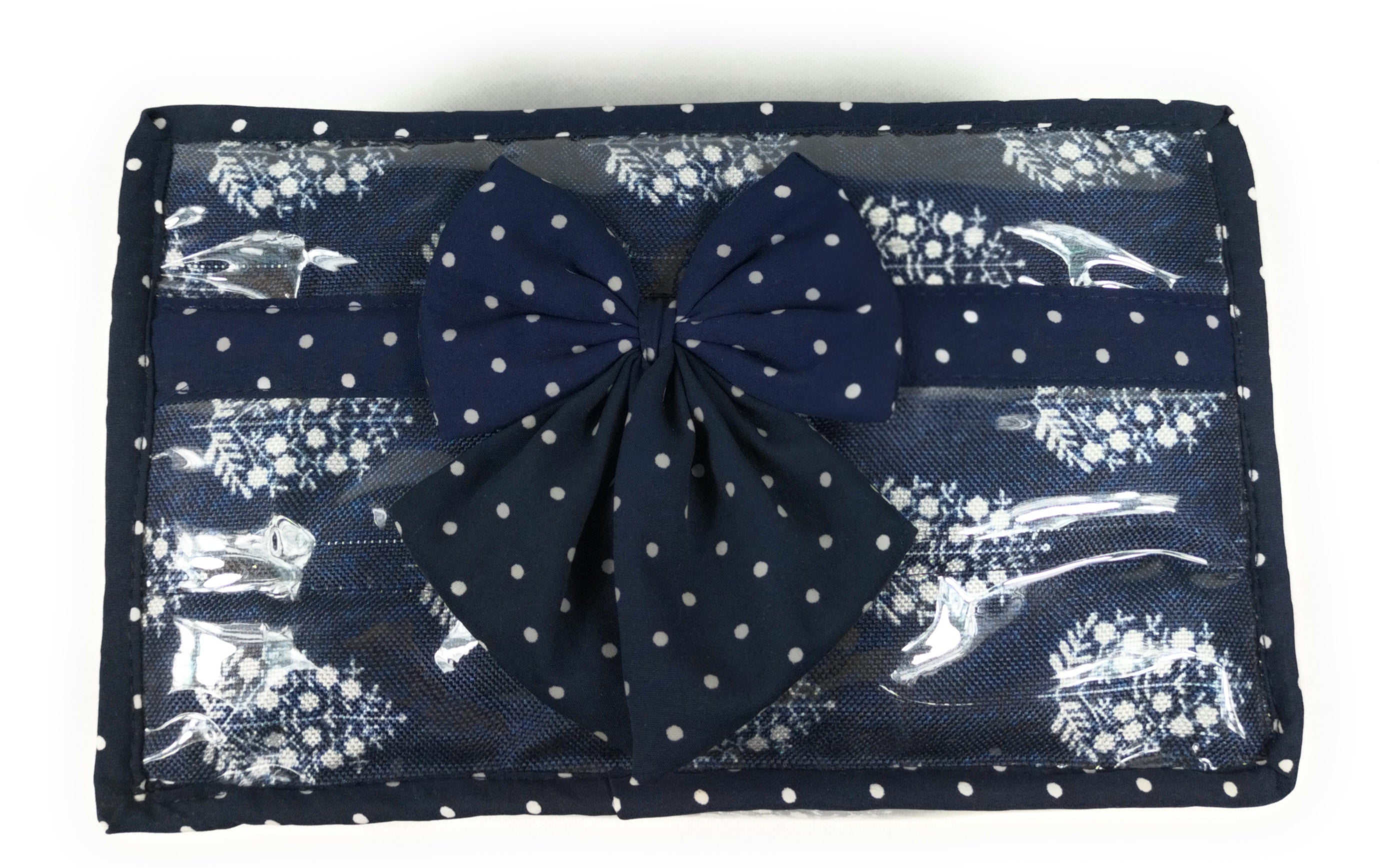 Asmaani Satin 6 Pocket Blue Bow Jewellery Kit