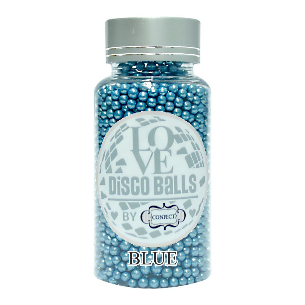 confect blue disco balls sprinkles 3 mm 120 gms