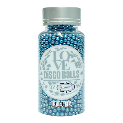 confect blue disco balls sprinkles 3 mm 120 gms