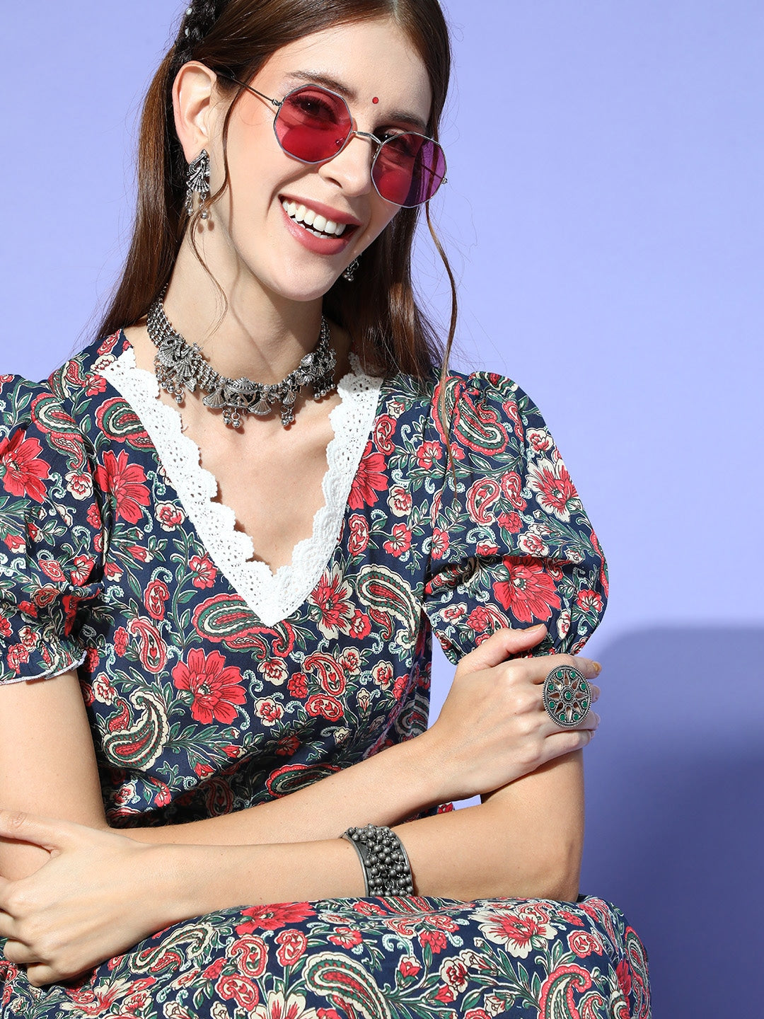 Yufta Blue Ethnic Kurta with Dhoti - Distacart