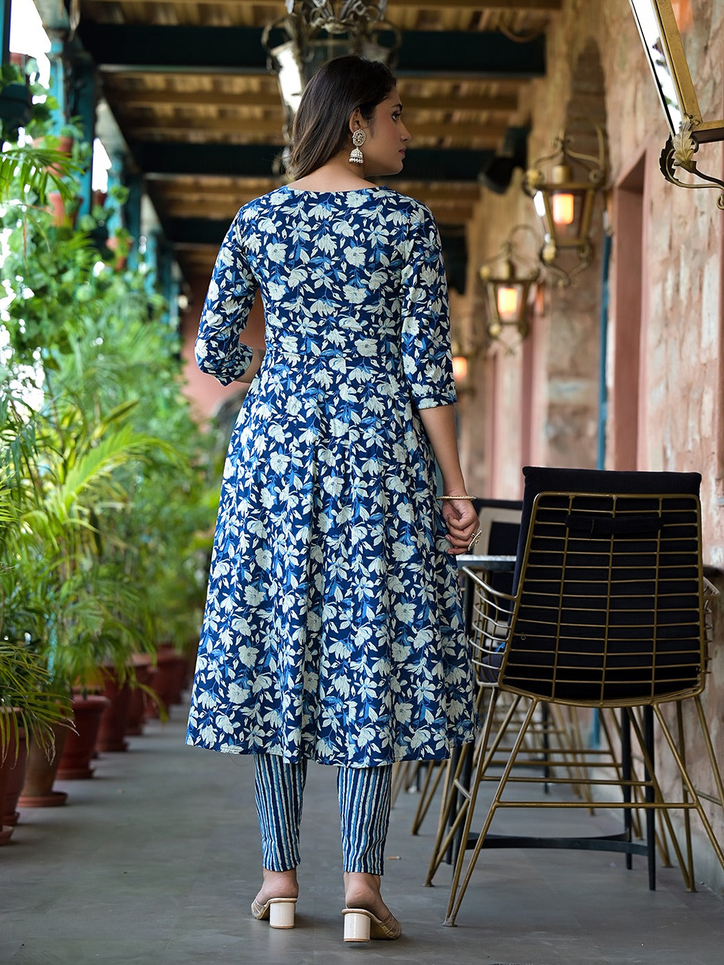 Yufta Blue Floral Dori_Embroidery Kurta Trouser With Dupatta Set - Distacart