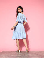 Thumbnail for Yufta Blue Floral Tiered Dress - Distacart