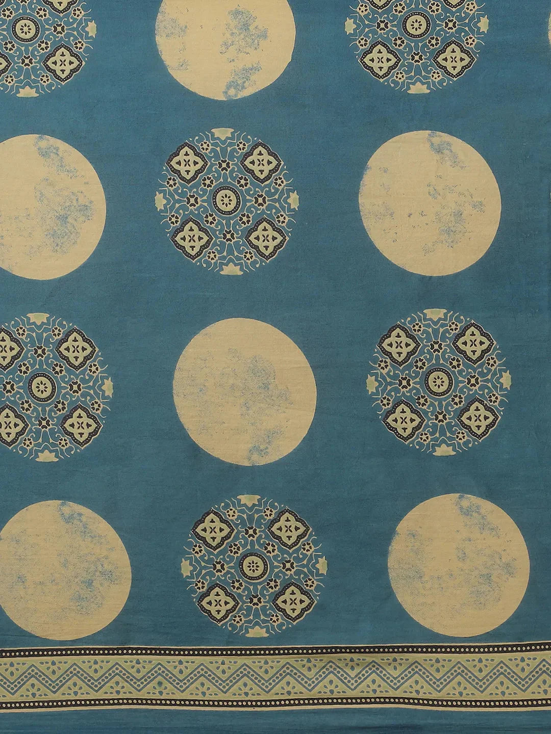 Yufta Blue Printed Saree