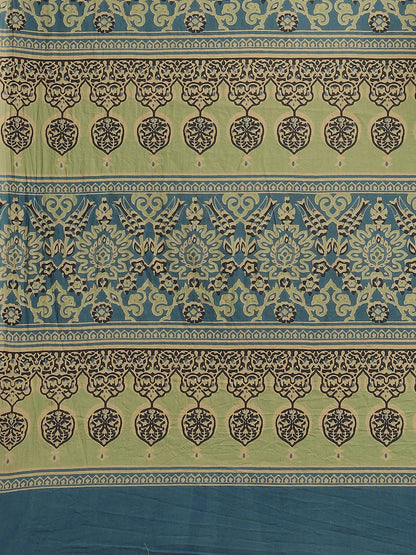 Yufta Blue Printed Saree - Distacart
