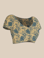 Thumbnail for Yufta Blue Printed Saree