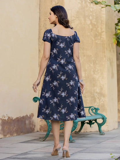 Yufta Blue Wrap Dress - Distacart