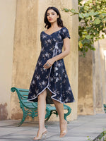 Thumbnail for Yufta Blue Wrap Dress