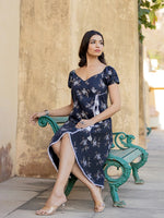 Thumbnail for Yufta Blue Wrap Dress