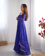 Thumbnail for Lorenvalley Women Soft Lightweight Chiffon Bandhej Print Fabric Anarkali Kurta Pant With Dupatta Set