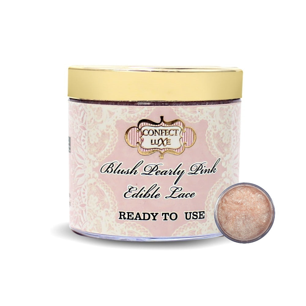 blush pearly pink edible lace 100g