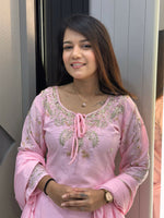 Thumbnail for Anaita Peach Crape Readymade Kurti Set with Beads Sequence Work - Distacart