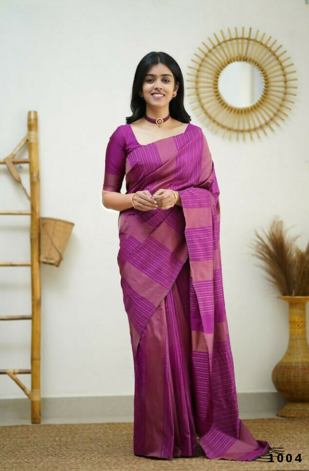 Partywear Designer Pink Banarasi Silk Fancy Saree - Starwalk - Distacart