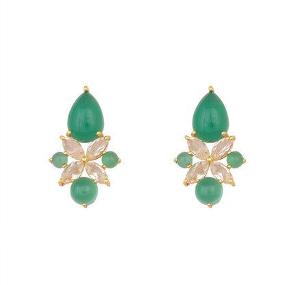 Nuyug 18k Gold Plated Floral Diamond Glow Earrings - Distacart
