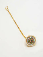 Thumbnail for NVR Women's Multicolor CZ Stone-Studded Borla Maang Tikka - Distacart
