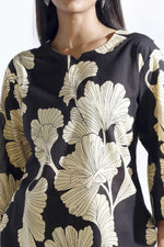 Thumbnail for Breathables Black Floral Cotton Kurta & Pant Co-Ord Set - Dista