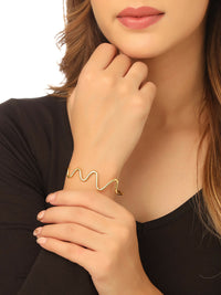 Thumbnail for NVR Women Gold Plated Adjustable Kada Bracelet - Distacart