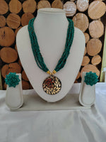 Thumbnail for Inhanns All-Day Statement Beaded Necklace Set - Sea Green - Distacart