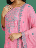 Thumbnail for Sangria Embroidered Kurta & Trouser With Dupatta