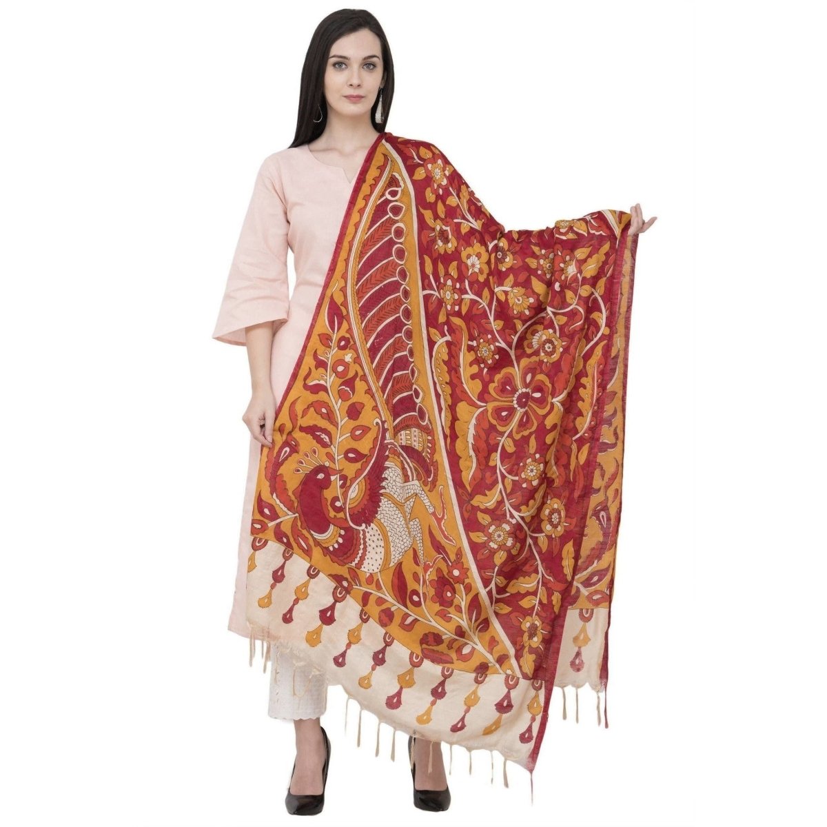 A R Silk Modal Kalamkari Print Fancy Dupatta Color Multi Print Dupatta or Chunni