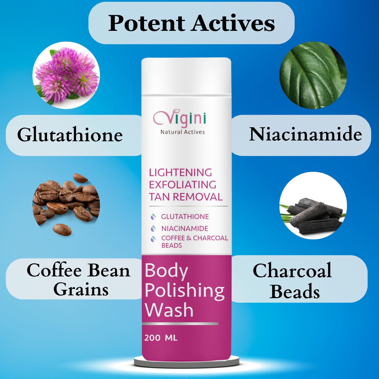 Vigini Lightening Brightening Body Polishing Wash for Men Women - Distacart