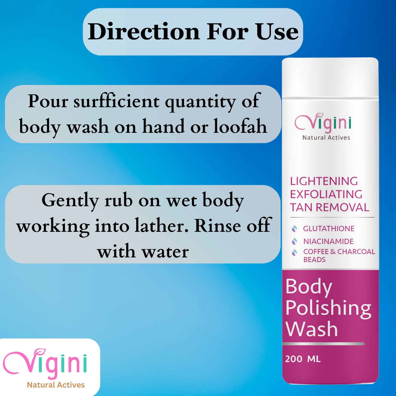 Vigini Lightening Brightening Body Polishing Wash for Men Women - Distacart