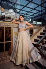 Thumbnail for Lehenga Mart Designer Lehenga Choli - Cream - Distacart