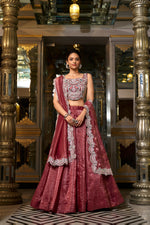 Thumbnail for Lehenga Mart Designer Lehenga Choli - Maroon - Distacart