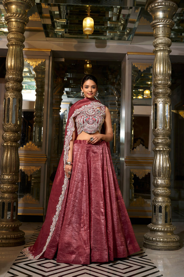 Lehenga Mart Designer Lehenga Choli - Maroon - Distacart