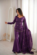 Thumbnail for Teeya Creation New Womens Trendy Embroidery Sequence Work Kurta Set - Dista