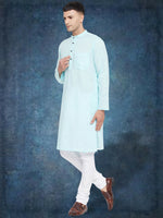 Thumbnail for Even Apparels Men's Pure Cotton Blue Kurta - Distacart