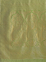 Thumbnail for Astita Banarasi Silk Cream & Light Green Saree
