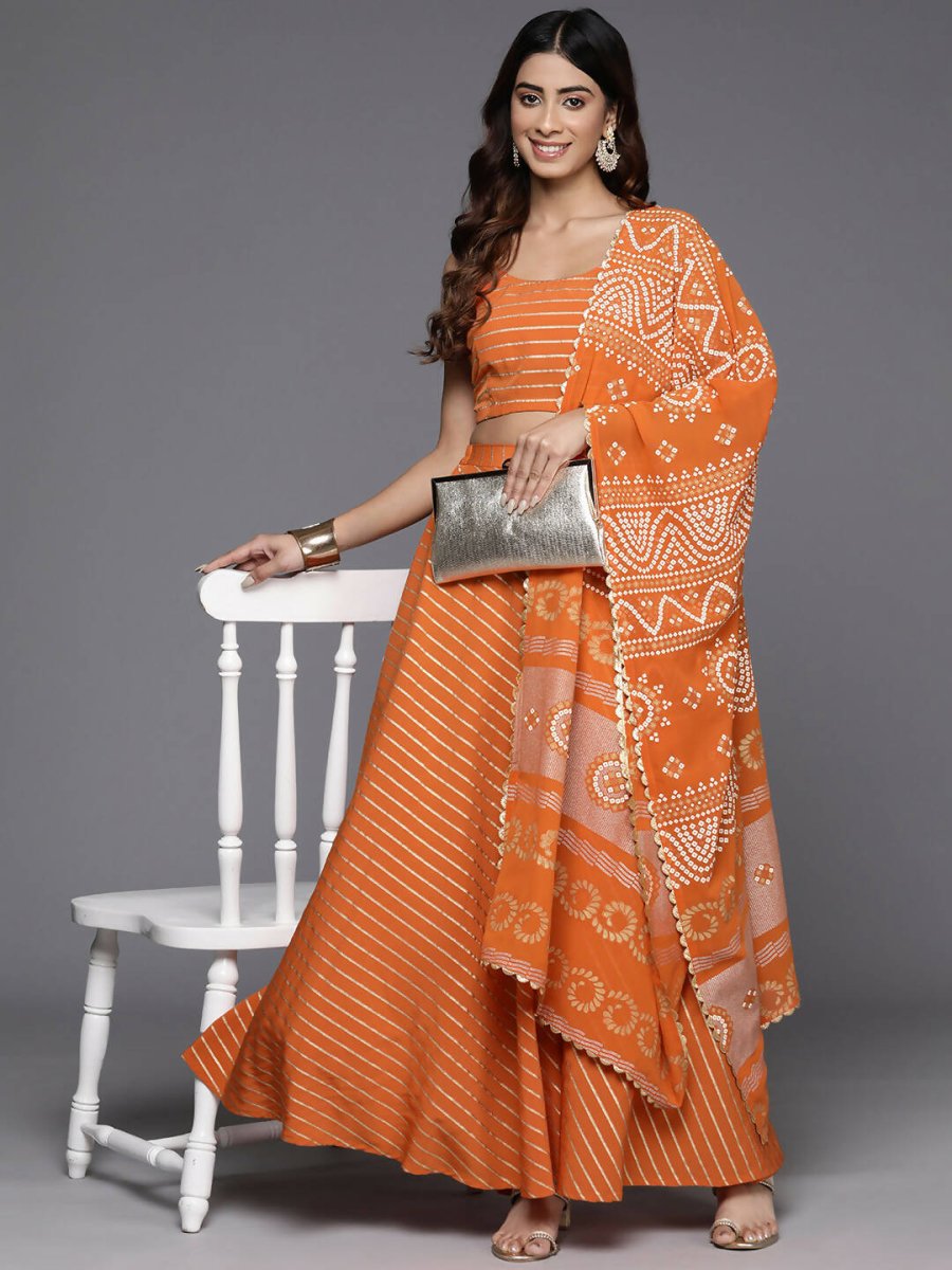 Ahalyaa women's wear Traditional wear lehenga choli - Orange - Distacart