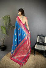 Thumbnail for Joban Fashion Royal Blue Banarasi Soft Silk Peacock Butta Work Saree