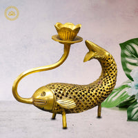 Thumbnail for Brass Fish Candle Stand: Coastal Charm for Homes - Distacart