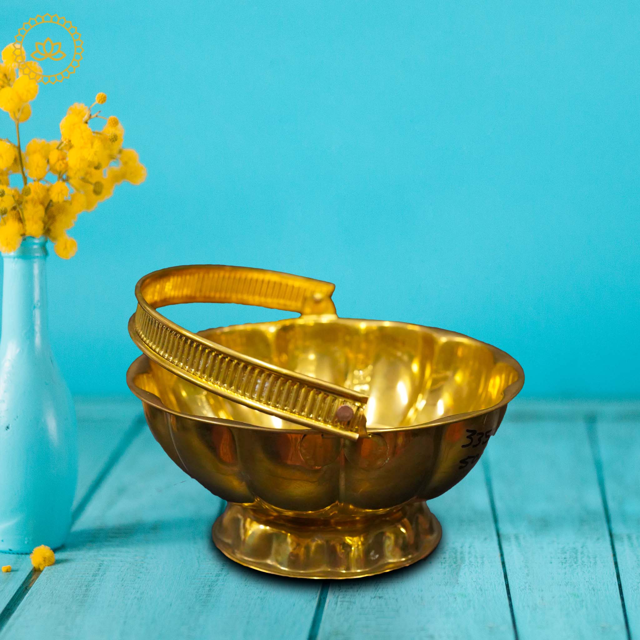 Brass Flower Basket: Elegant Floral Arrangement for Your Home - Distacart