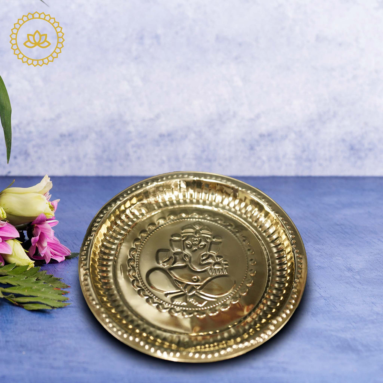 Brass Ganesh Plate Aarthi: Embrace Divine Blessings and Remover of Obstacles - Distacart