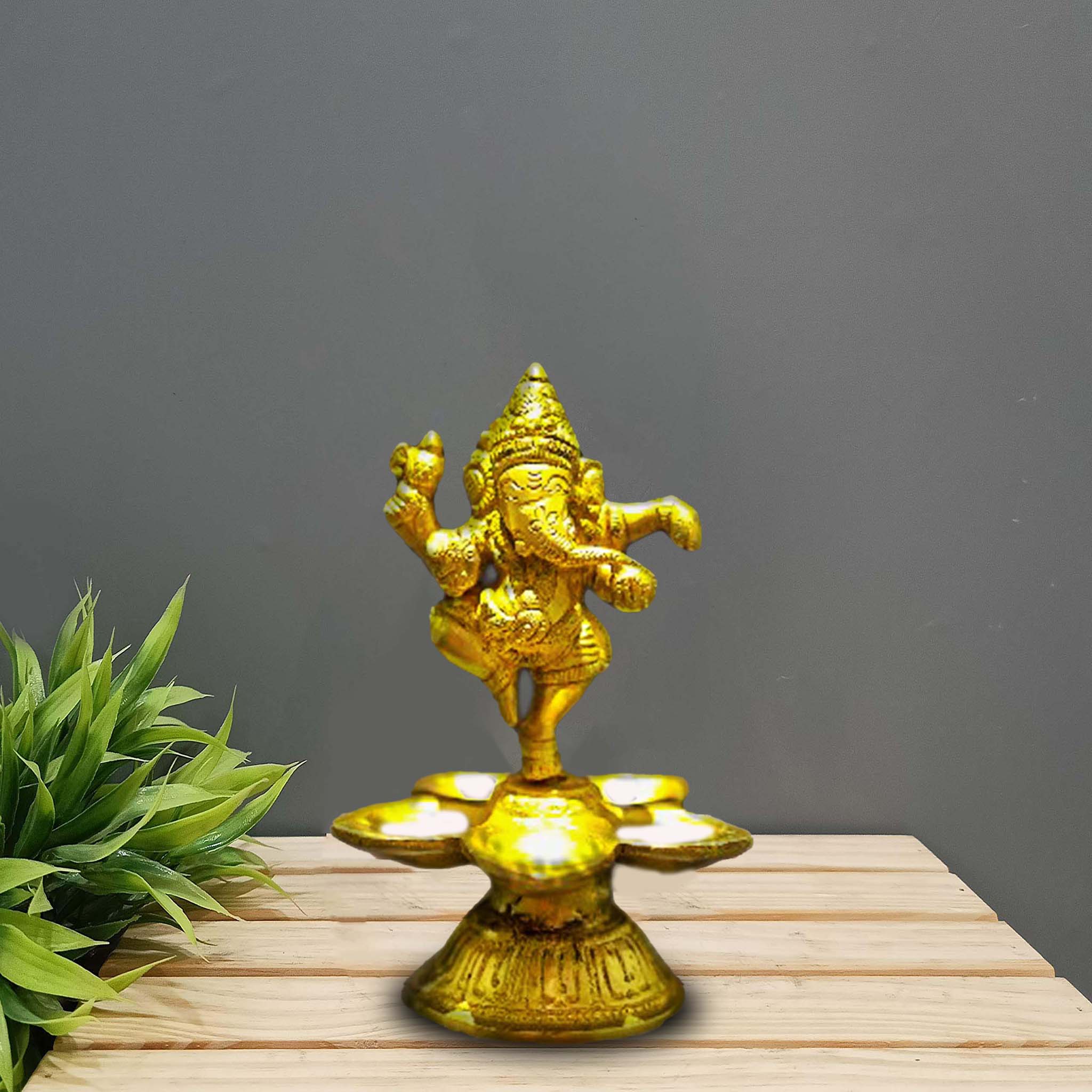 Brass Ganesha Deepa - Distacart